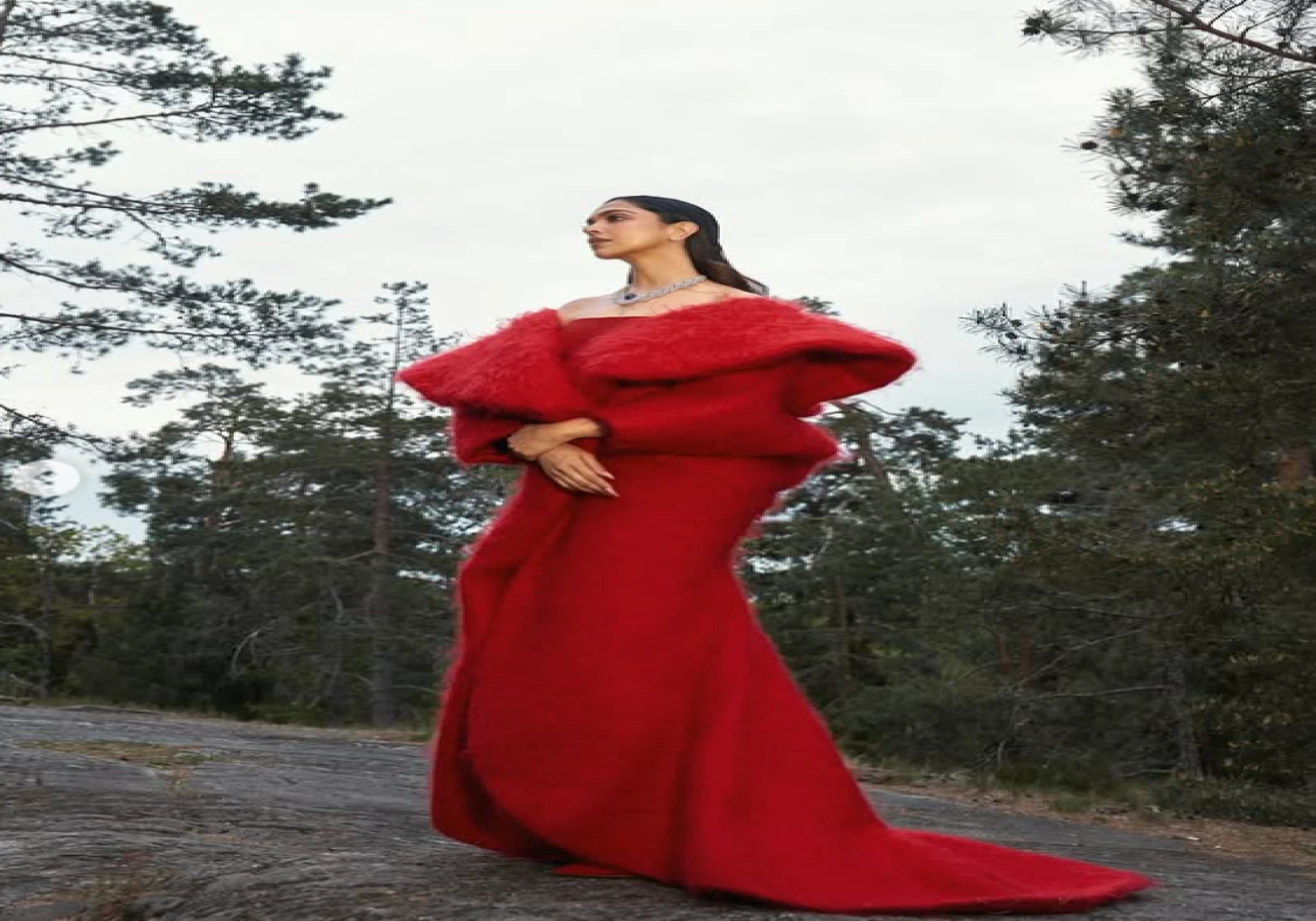 Deepika Padukone Dazzles in Stunning Red Gown and Diamond Necklace at Cartier Gala in Stockholm